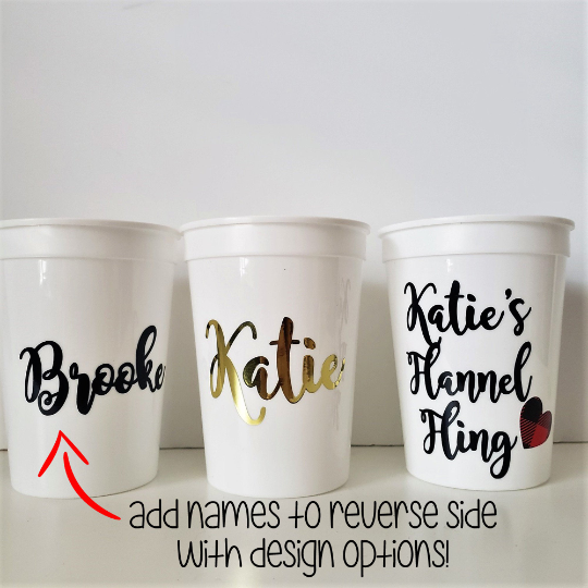 Personalized Flannel Fling Party Cups