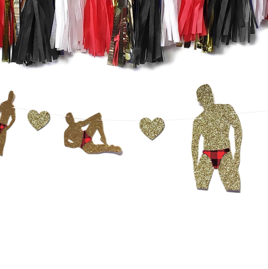 Bachelorette Party Flannel Male Stripper Banner