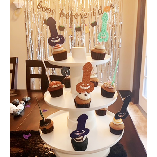 Halloween Bachelorette Party Penis Jack O'Lantern Cupcake Toppers
