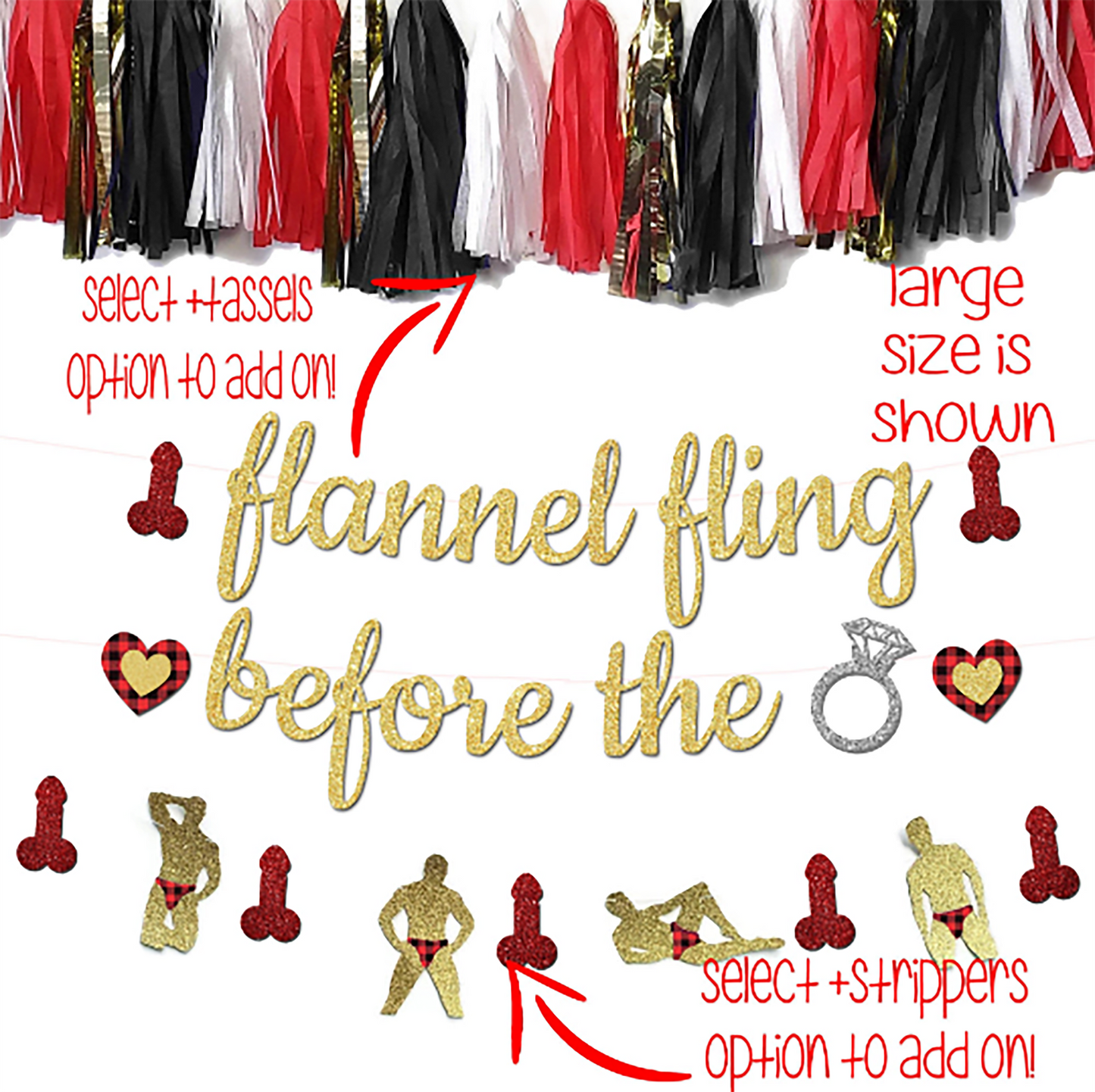 Flannel Fling before the Ring Bachelorette Party Penis Banner
