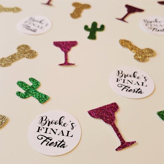 Final Fiesta Personalized Bachelorette Party Penis Confetti