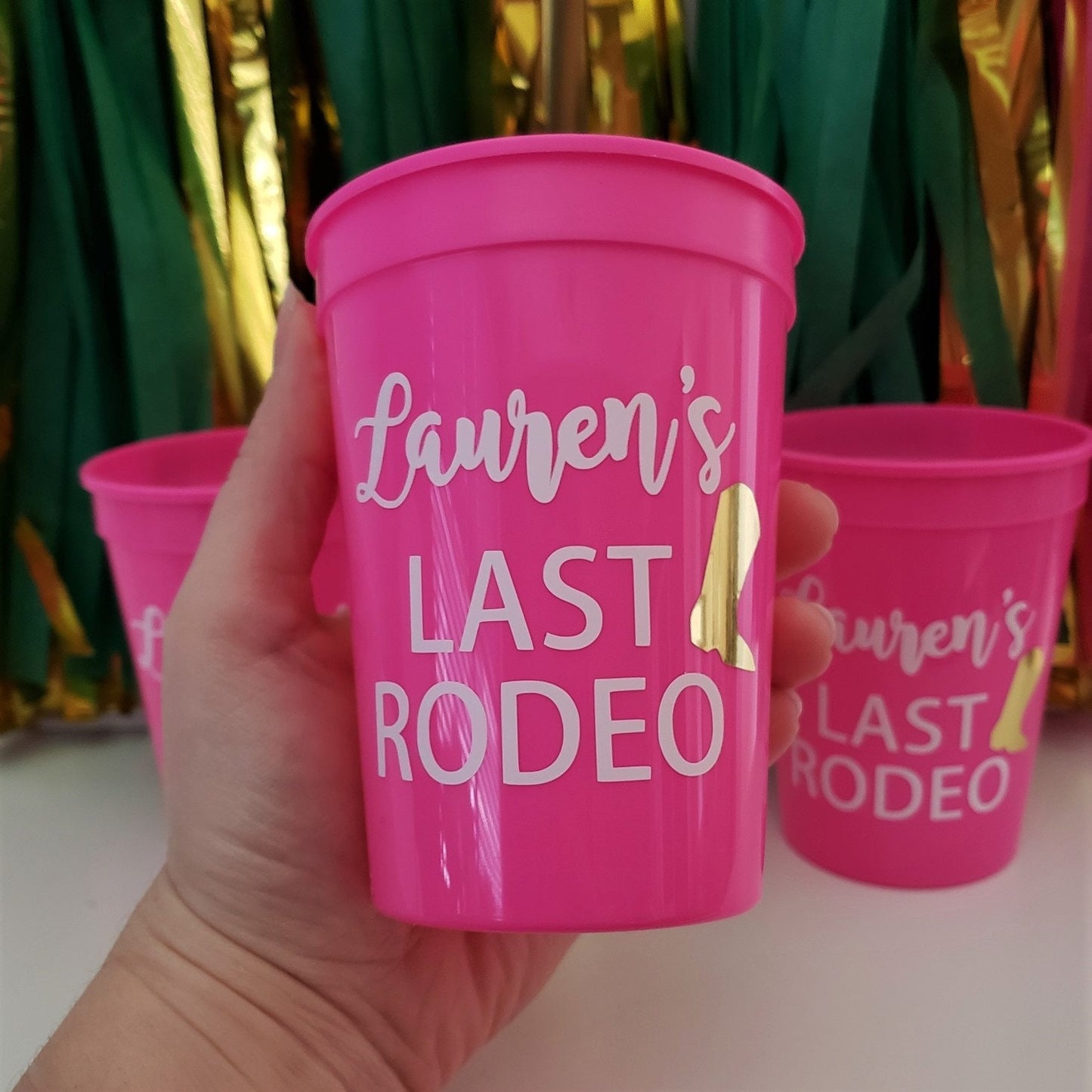 Personalized Bachelorette Party Cups, Last Rodeo Cups, Custom Last Hoe Down Bachelorette Favors, Nashville Bachelorette, Austin Bachelorette