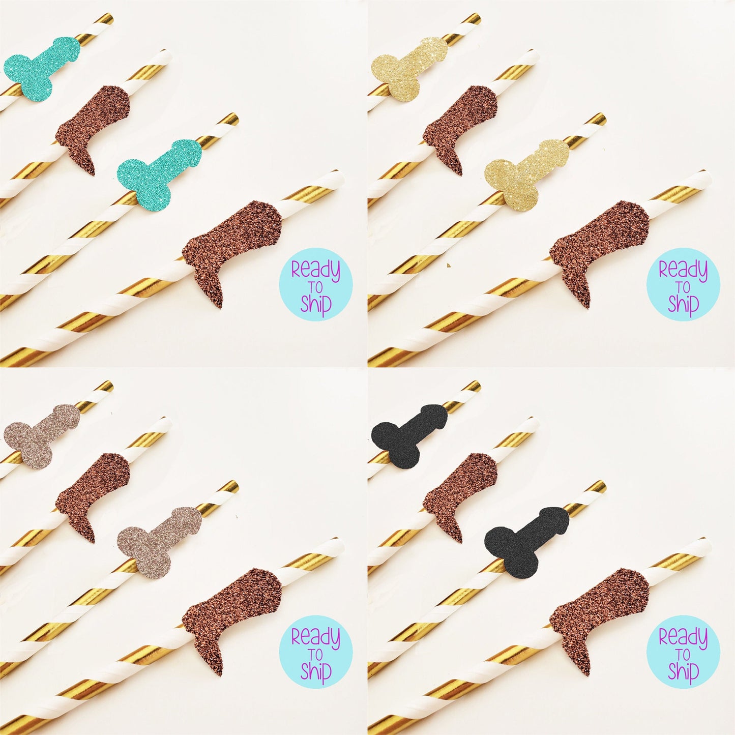 Bachelorette Party Boot and Penis Straws, Boot Straws, Texas Bachelorette Party, Cowgirl Bride, Penis Straws, Boot and Penis Confetti