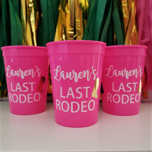 Personalized Bachelorette Party Cups, Last Rodeo Cups, Custom Last Hoe Down Bachelorette Favors, Nashville Bachelorette, Austin Bachelorette