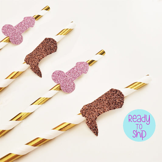 Bachelorette Party Boot and Penis Straws, Boot Straws, Texas Bachelorette Party, Cowgirl Bride, Penis Straws, Boot and Penis Confetti