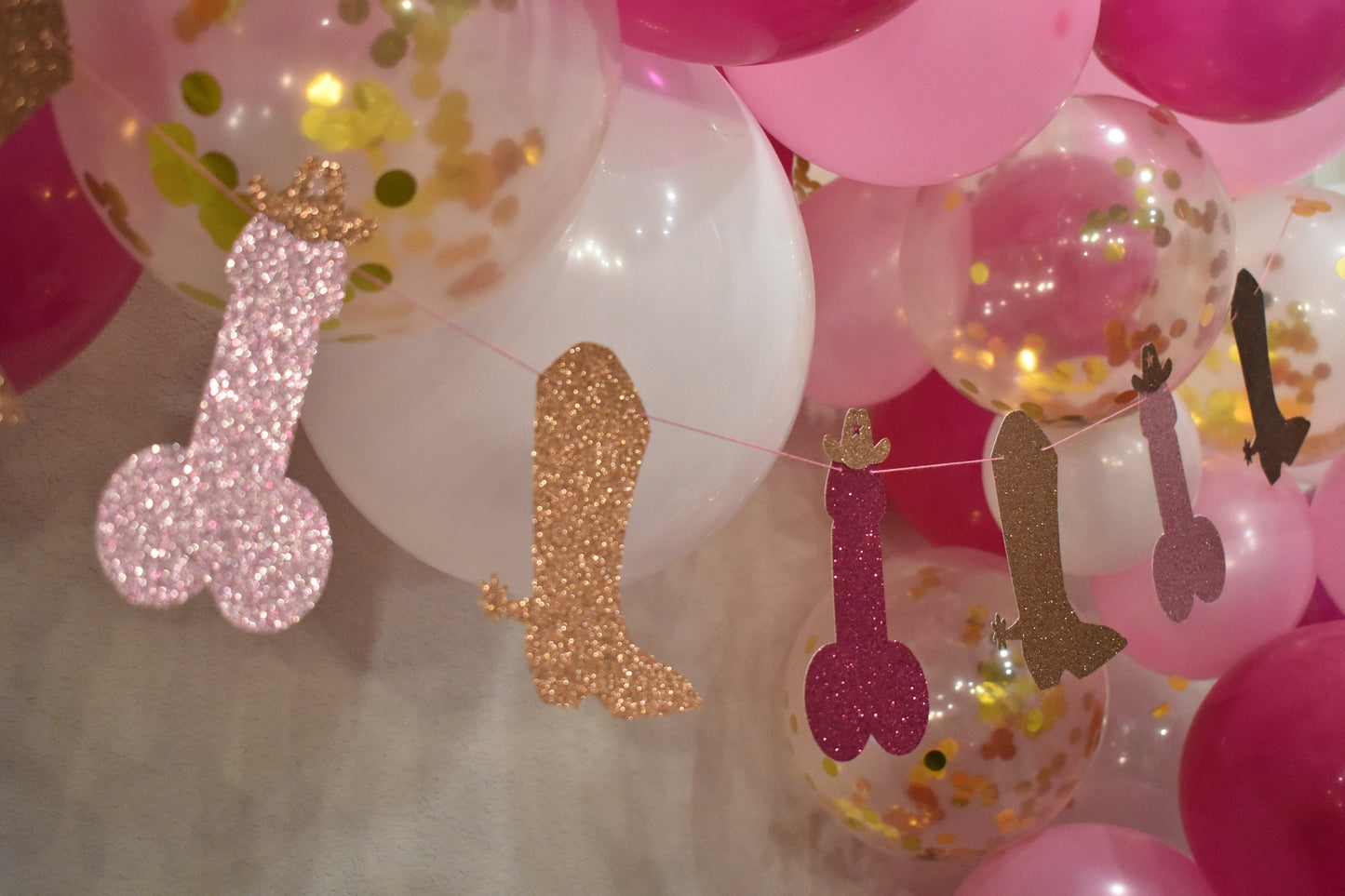 Boot and Penis Banner, Cow Print Cowboy Hat Penis Banner, Nash Bash Banner, Nashville Bachelorette, Last Rodeo Bachelorette Party Package