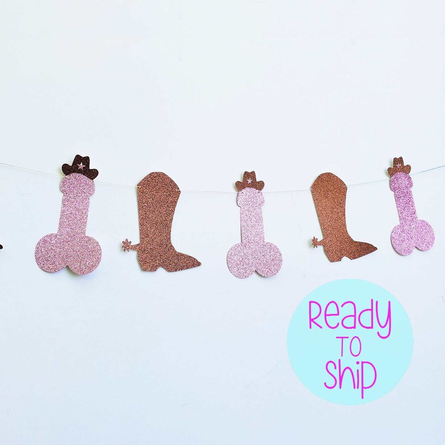 Disco Cowgirl Bachelorette Party Cow Print Penis Straws with Optional Personalized Confetti, Lets Go Girls, Cosmic Cow Girl