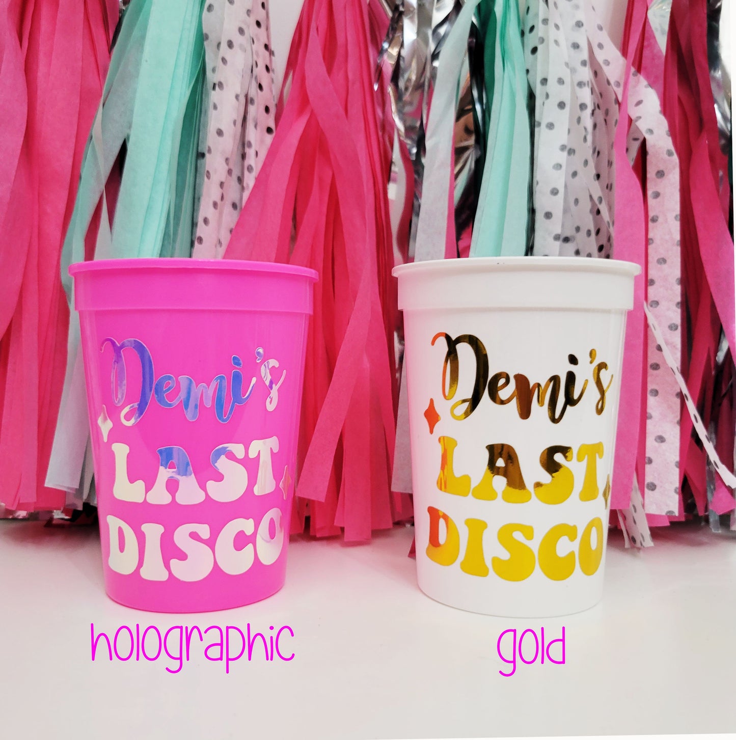 Personalized Last Disco Bachelorette Party Cups, Last Disco Cups, Custom Party Cups, Bachelorette Favors, Space Cowgirl Bachelorette Party