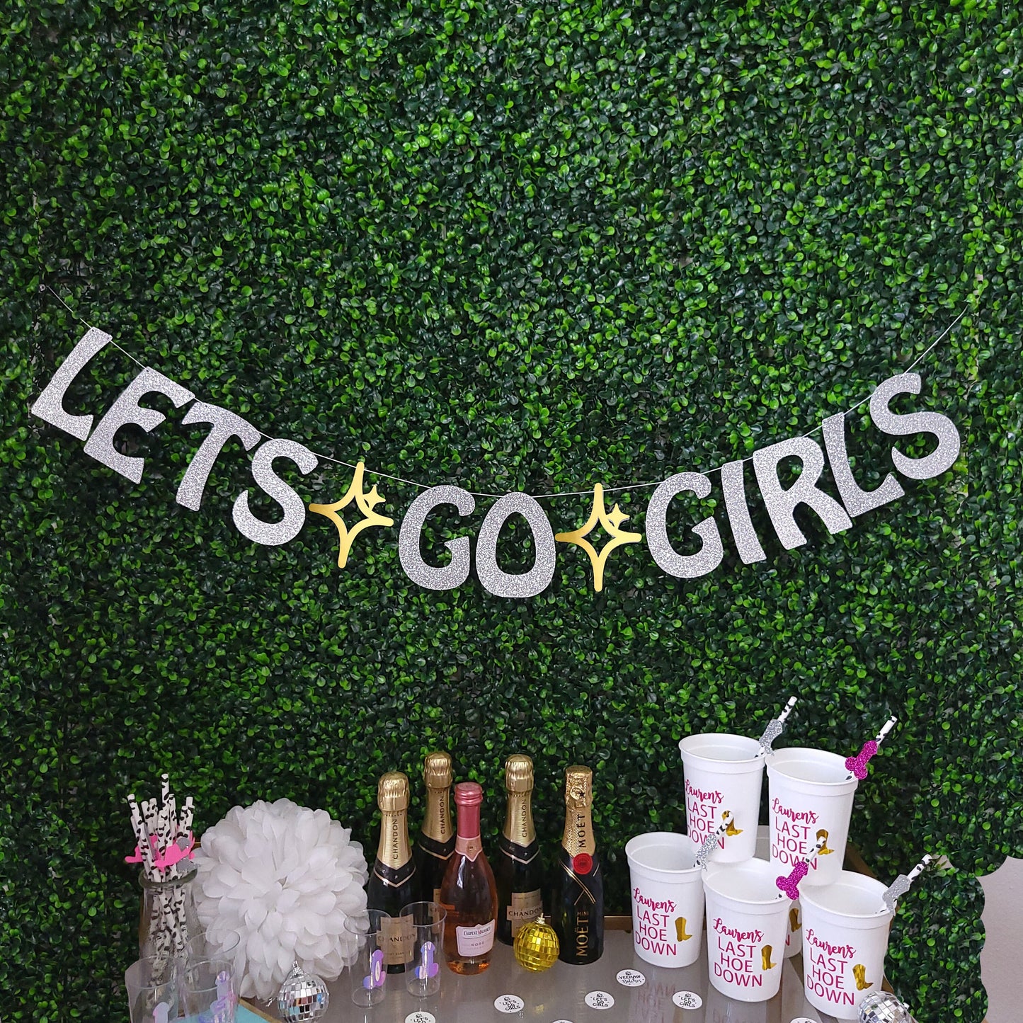 Lets Go Girls Bachelorette Party Banner, Disco Cowgirl, Let's Go Girls Banner, Last Rodeo Bachelorette, Nashville Bachelorette Party Decor