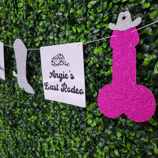 Personalized Last Rodeo Banner, Boot and Penis Banner, Cowboy Hat Penis Banner, Nash Bash Banner, Nashville Bachelorette, Bride's Last Ride