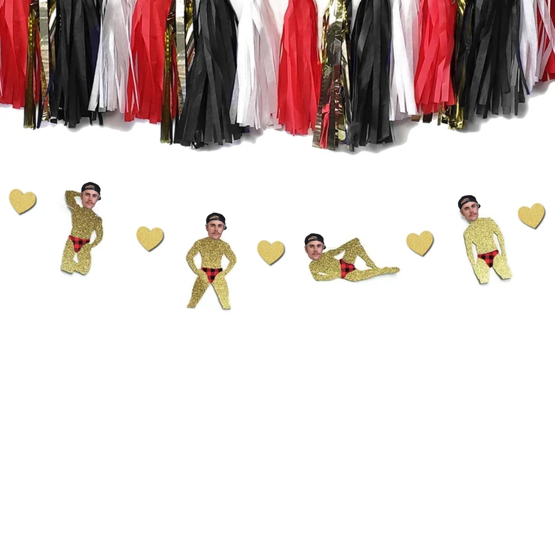 Groom Head Stripper Banner with Flannel Thong, Flannel Fling Bachelorette Party Decorations, Camp Bachelorette Pajama Party Banner