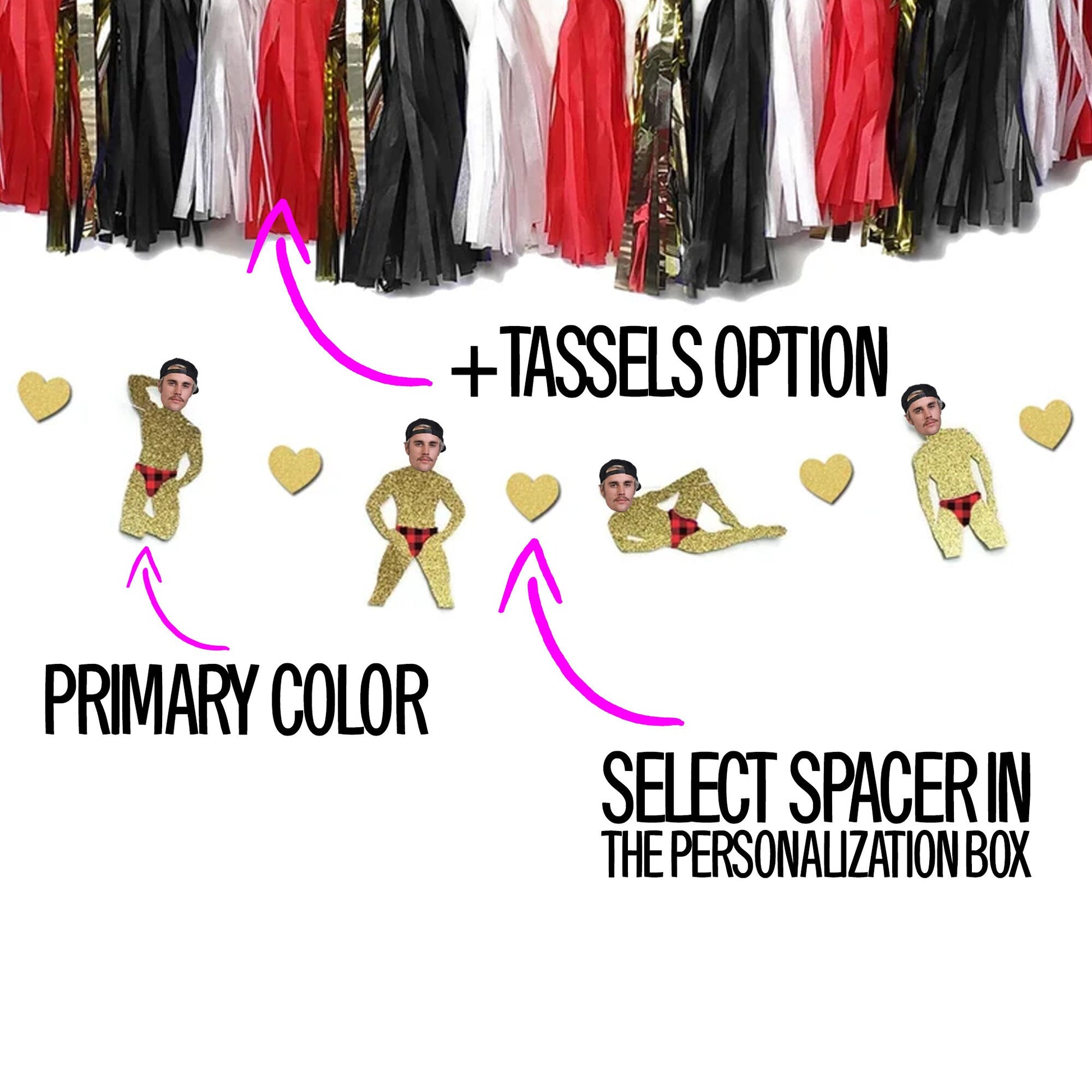 Groom Head Stripper Banner with Flannel Thong, Flannel Fling Bachelorette Party Decorations, Camp Bachelorette Pajama Party Banner