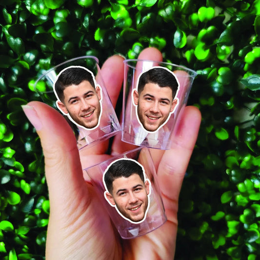 Groom Face Plastic Shot Glasses, Bachelorette Party Groom Face Decorations, Groom Face Party Favors