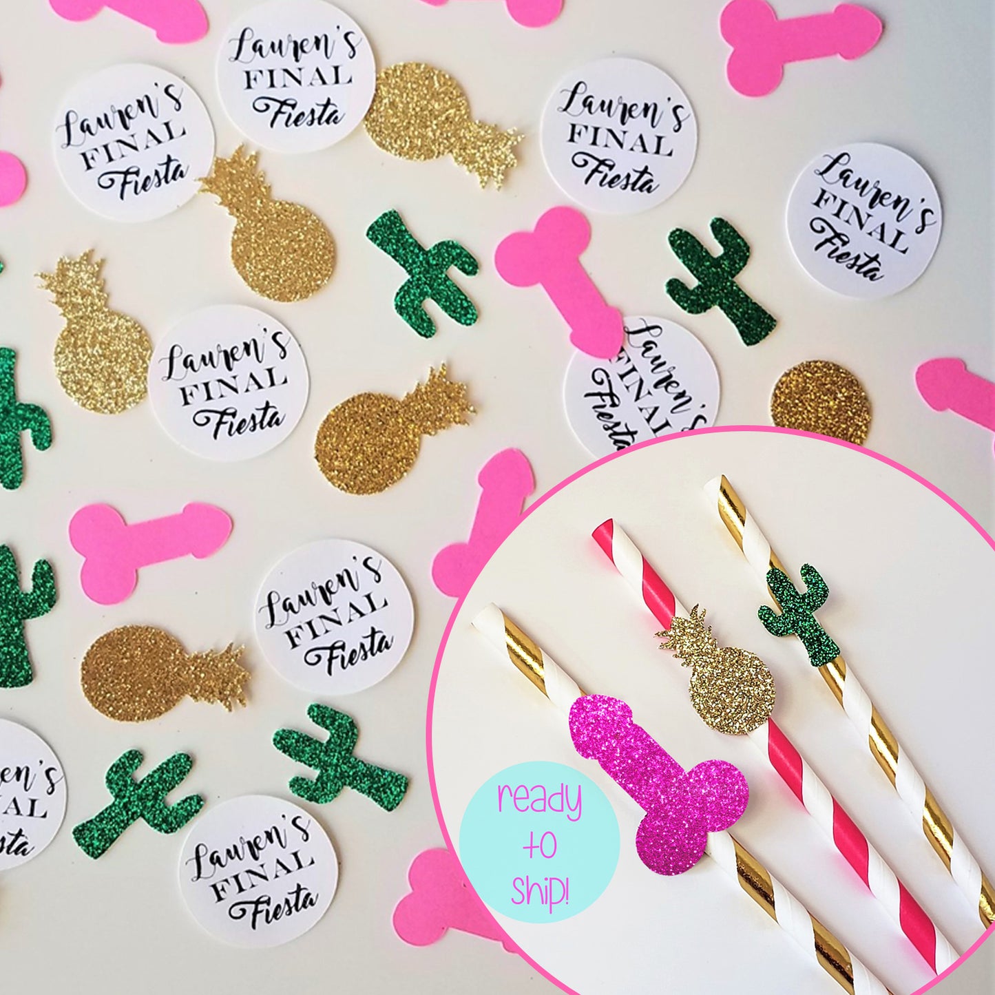 Final Fiesta Bachelorette Party Banner Male Stripper Sombrero and Cactus Banner