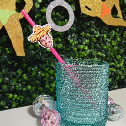 Margs Before Matrimony Groom Face Sombrero Straws