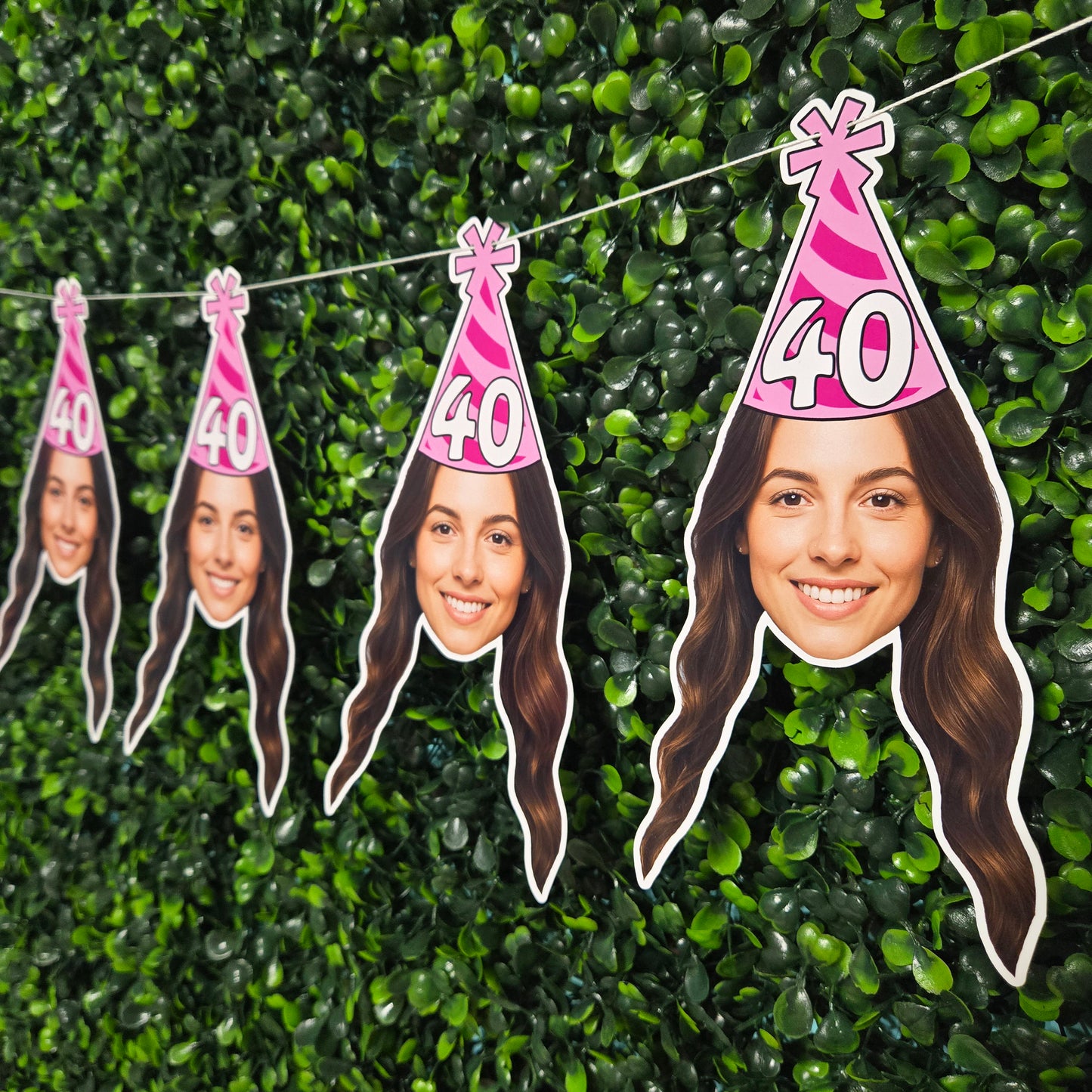 Women's Party Hat Face Banner