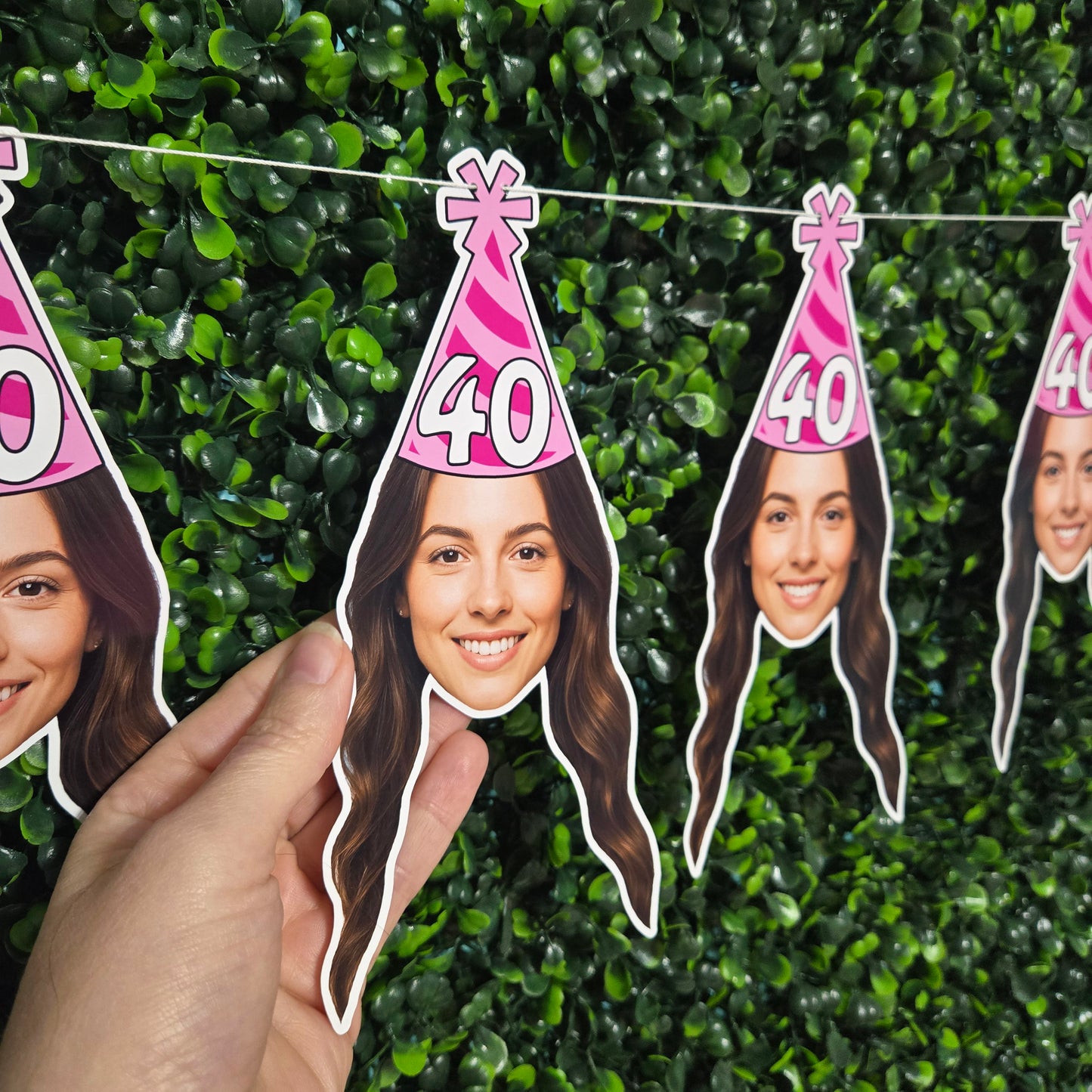 Women's Party Hat Face Banner
