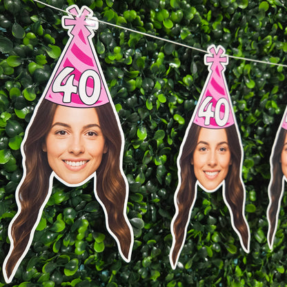 Women's Party Hat Face Banner