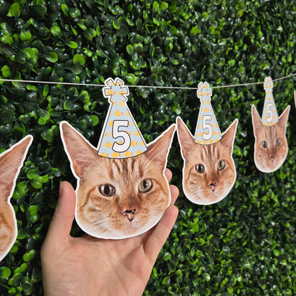 Cat Birthday Party Hat Banner