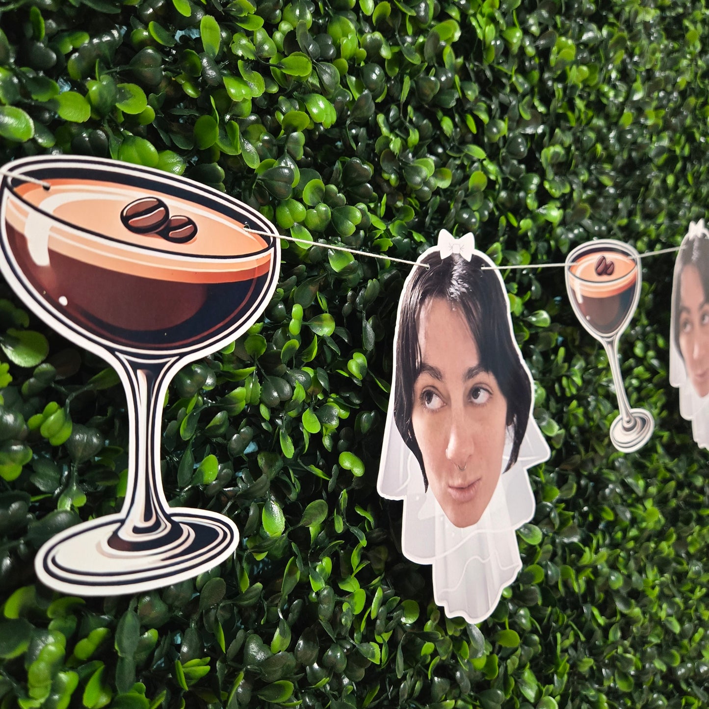 Bride Face Banner with Veil & Martinis: A Bride In a Tini Bit