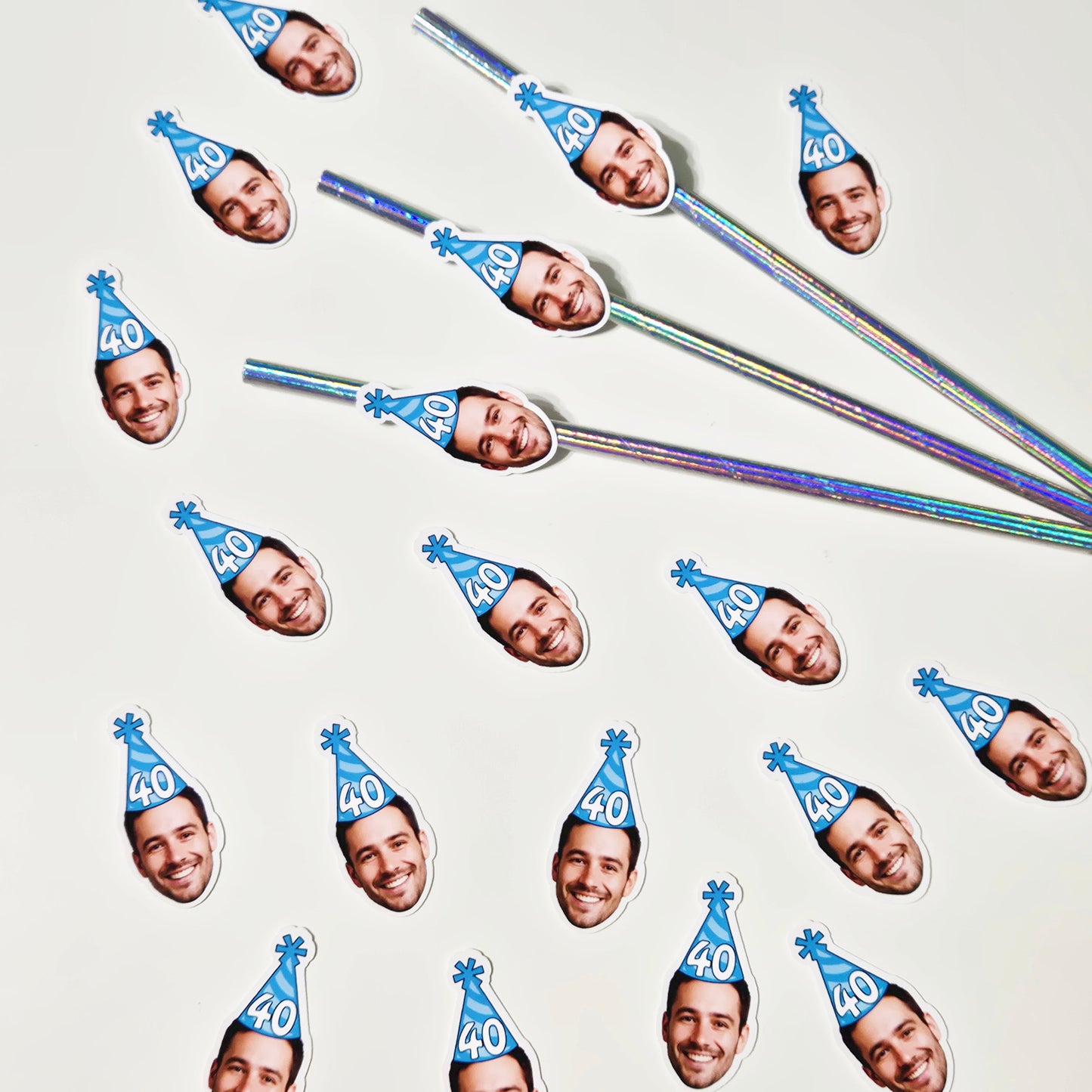 Men's Birthday Face Confetti, 50 pieces