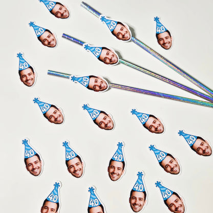 Men's Birthday Face Confetti, 50 pieces