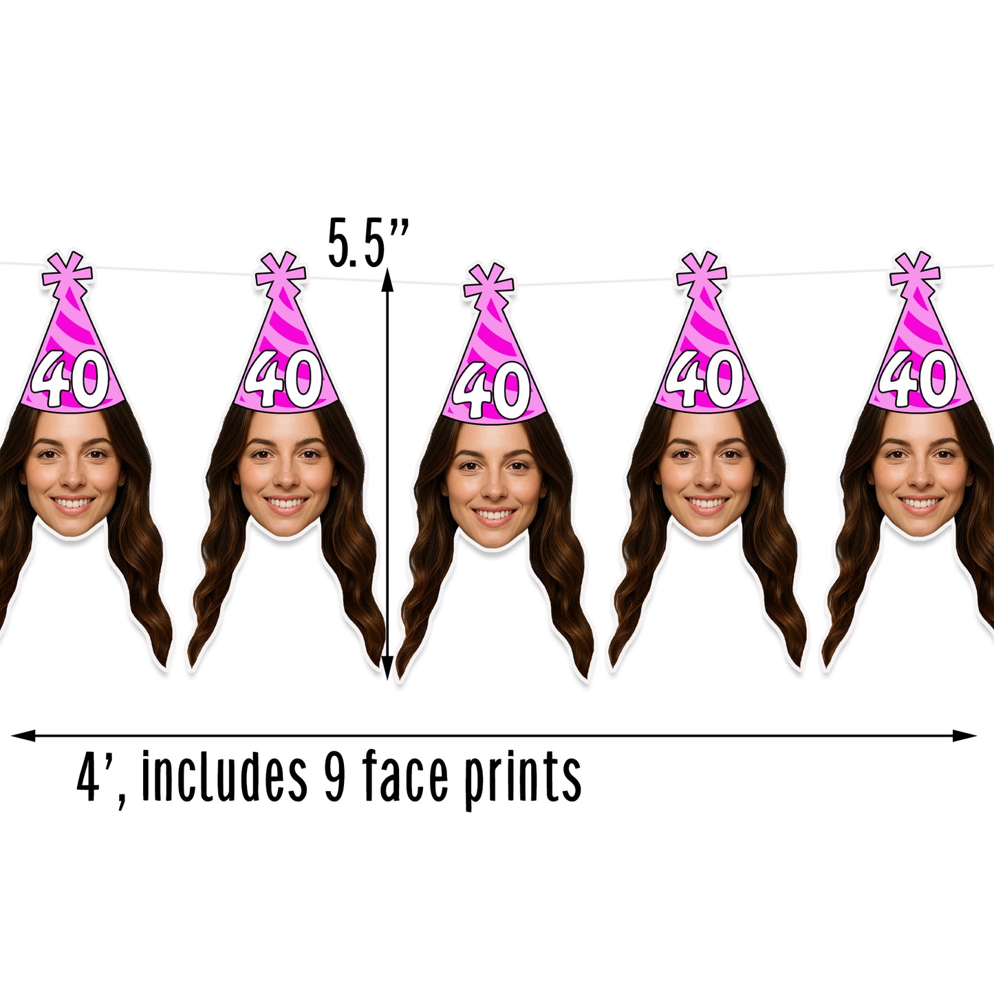 Women's Party Hat Face Banner