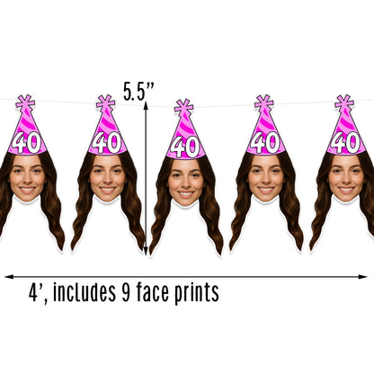 Women's Party Hat Face Banner