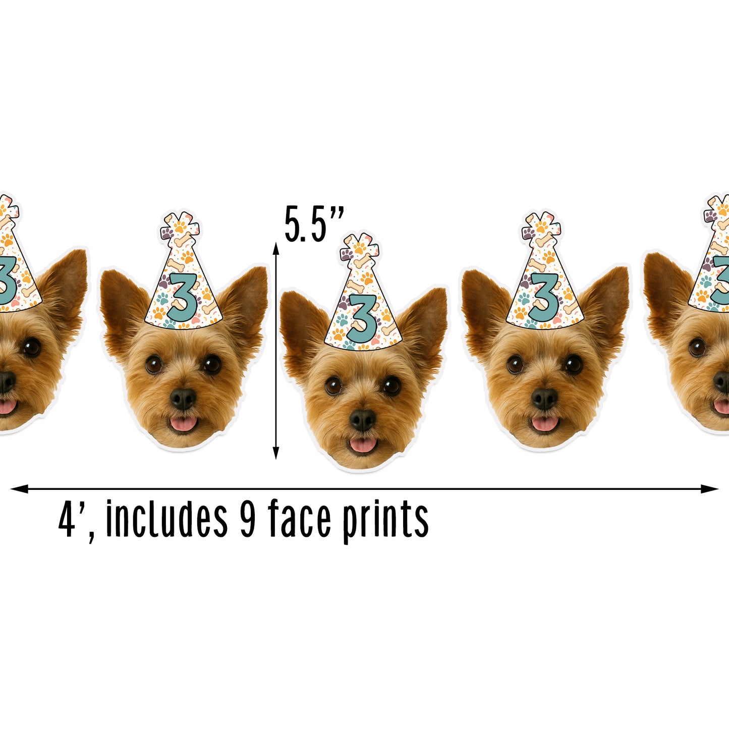 Dog Birthday Party Hat Banner