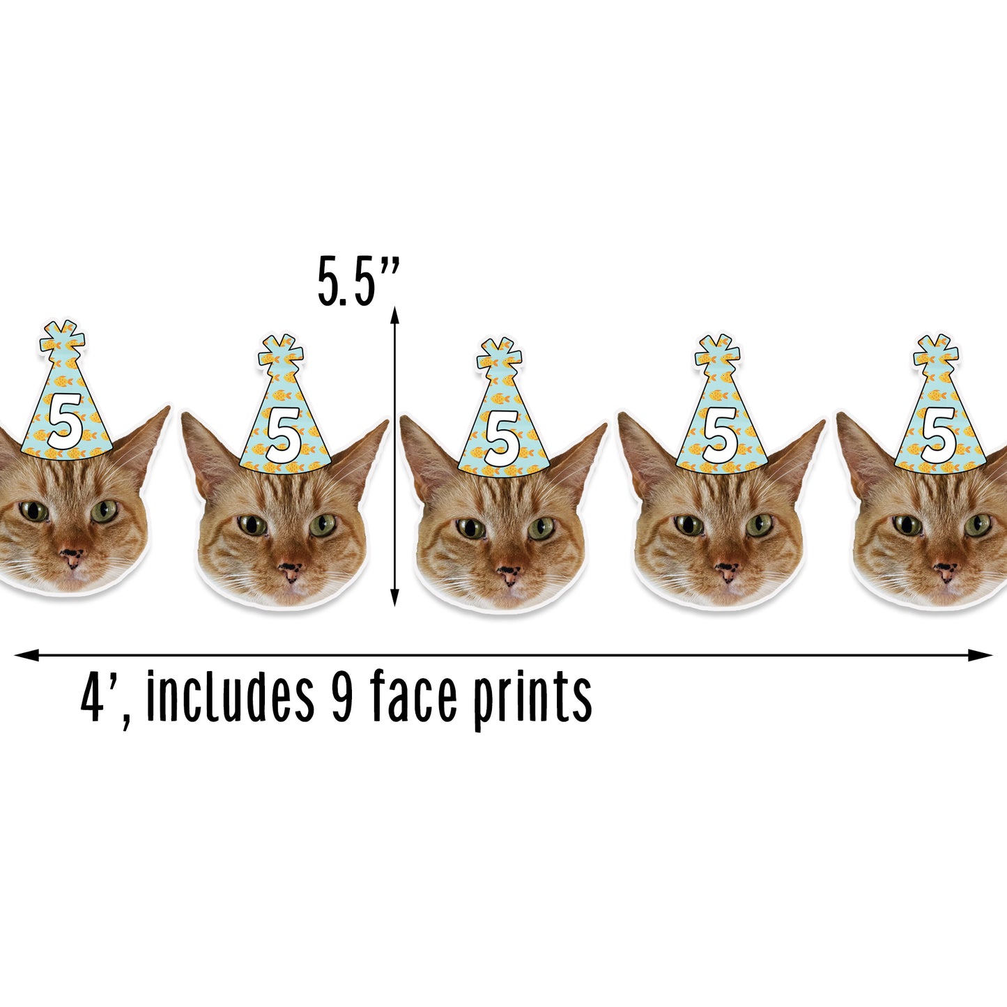 Cat Birthday Party Hat Banner