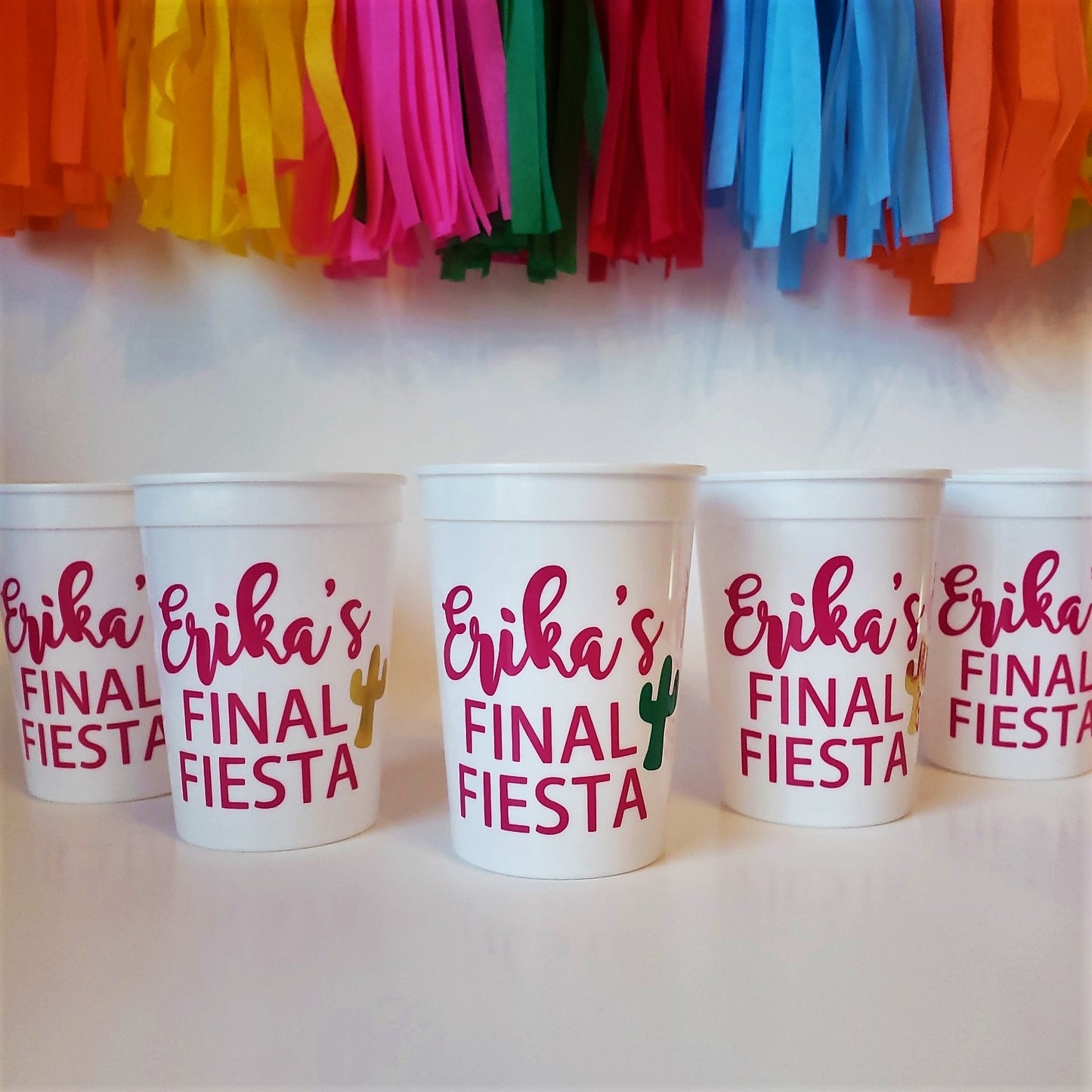 Final Fiesta Bachelorette Party Custom Cups Set