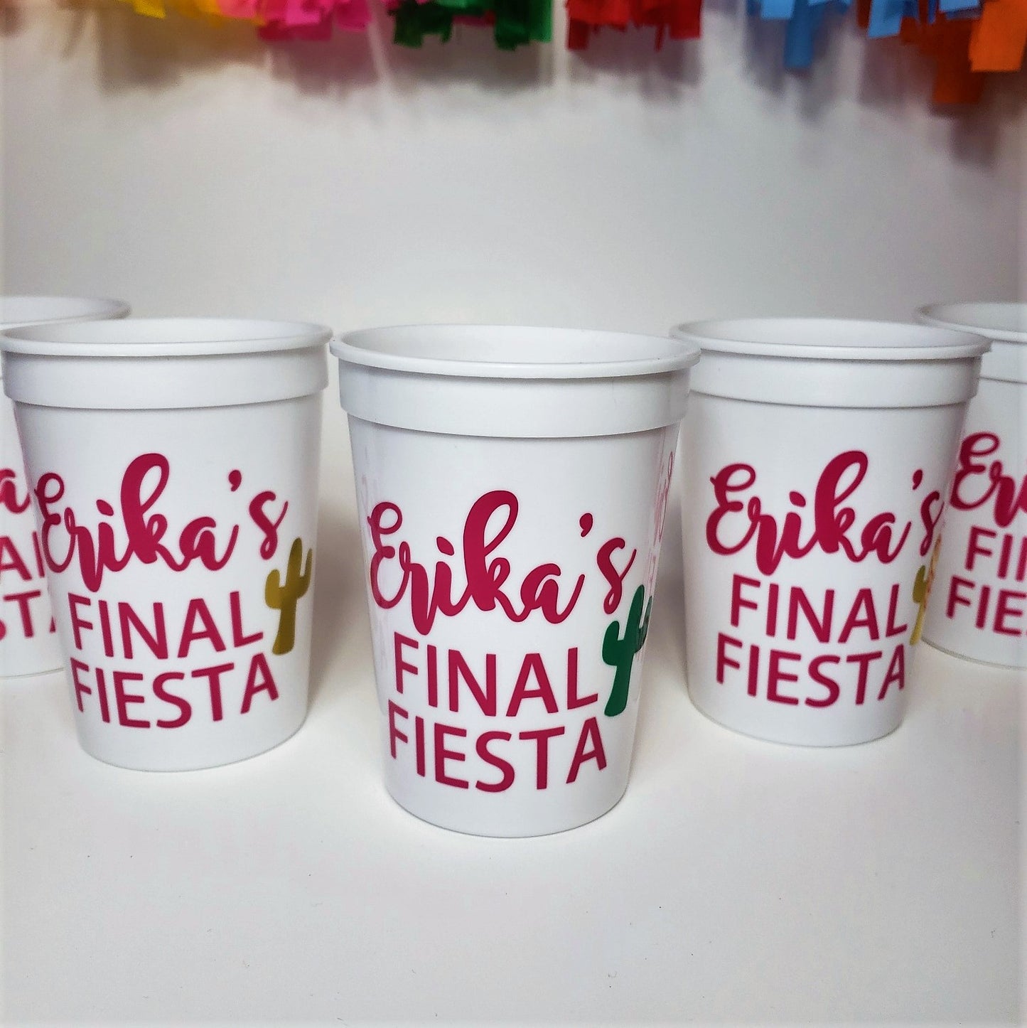 Final Fiesta Bachelorette Party Custom Cups Set