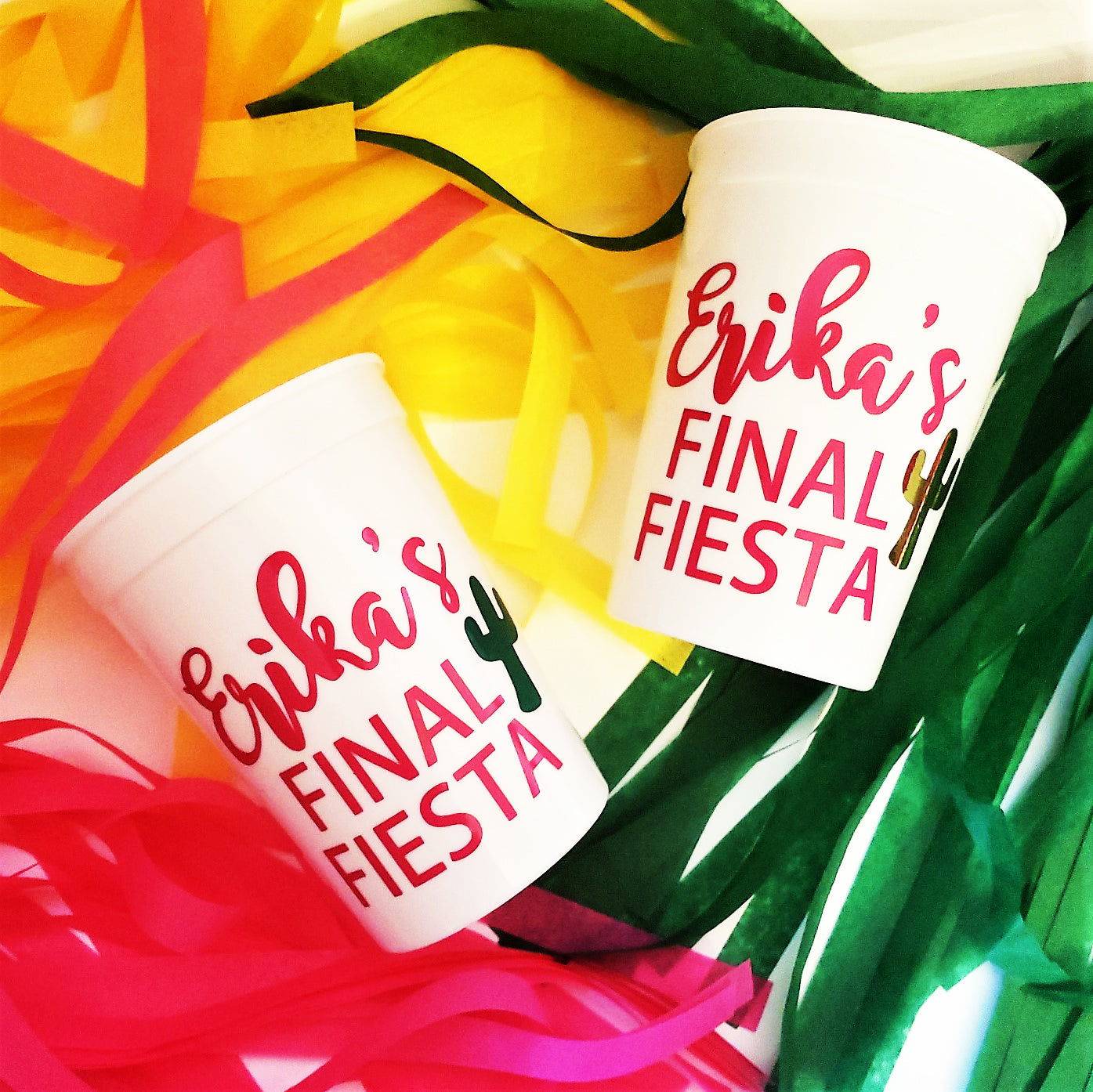 Final Fiesta Bachelorette Party Custom Cups Set