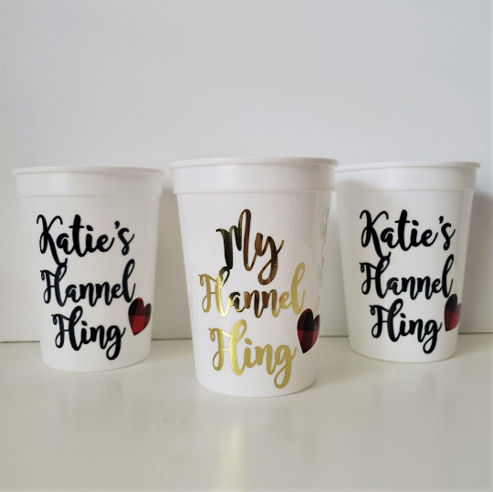 Personalized Flannel Fling Party Cups