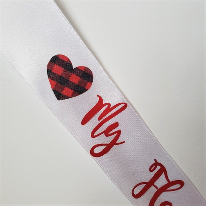 Flannel Fling Bride to Be Sash with Flannel Hearts