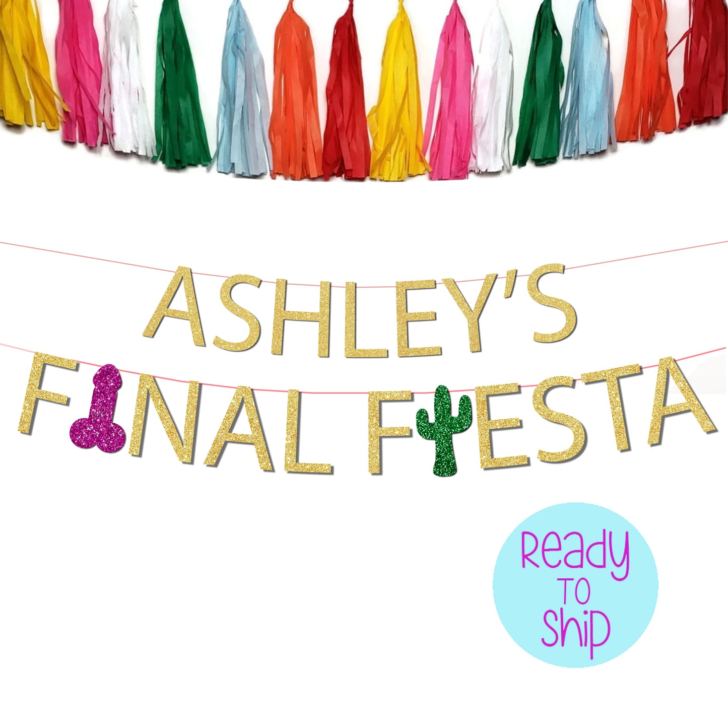 Personalized Final Fiesta Bachelorette Party Penis Banner