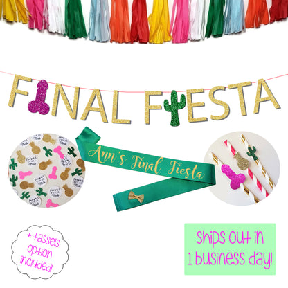 Final Fiesta Bachelorette Party Penis Banner Package