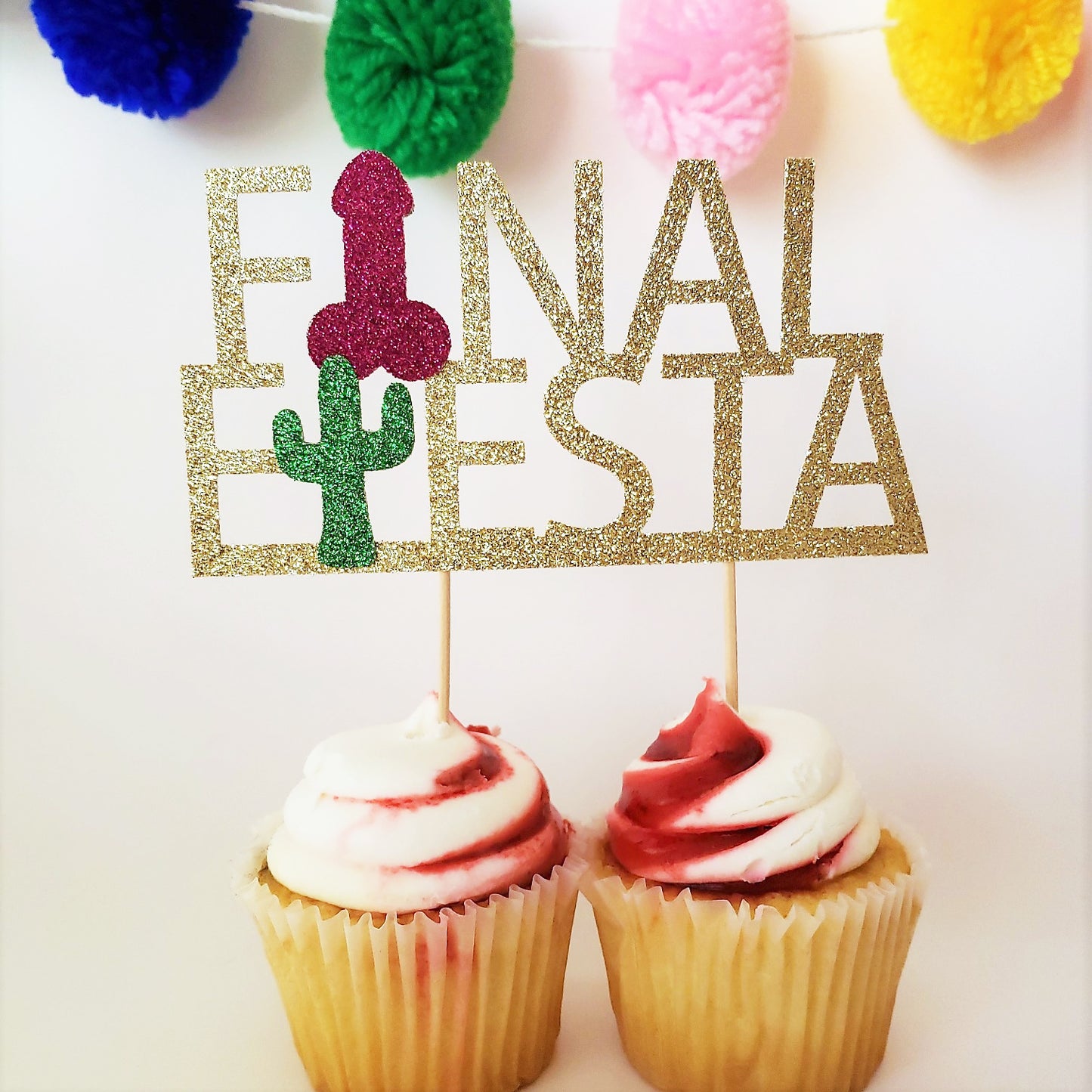 final fiesta cactus and penis cupcake topper