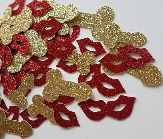 Dicks and Lips Penis Confetti, Bachelorette Party Confetti, Penis Confetti, Same Penis Forever Decor, Bachelorette Party Decor