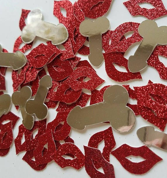 Dicks and Lips Penis Confetti, Bachelorette Party Confetti, Penis Confetti, Same Penis Forever Decor, Bachelorette Party Decor