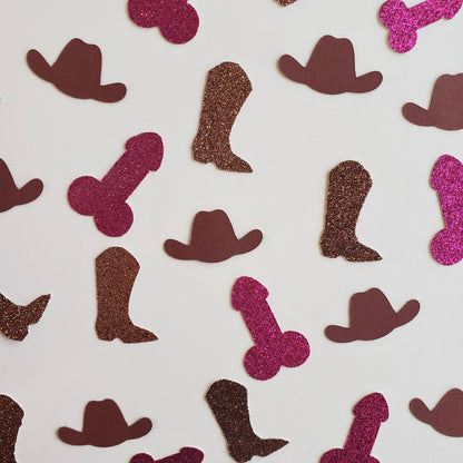 Boot, Cowboy Hat, and Penis Confetti for Bachelorette Party, Boots and Bling Bachelorette Party, Nashville Bachelorette, Austin Bachelorette