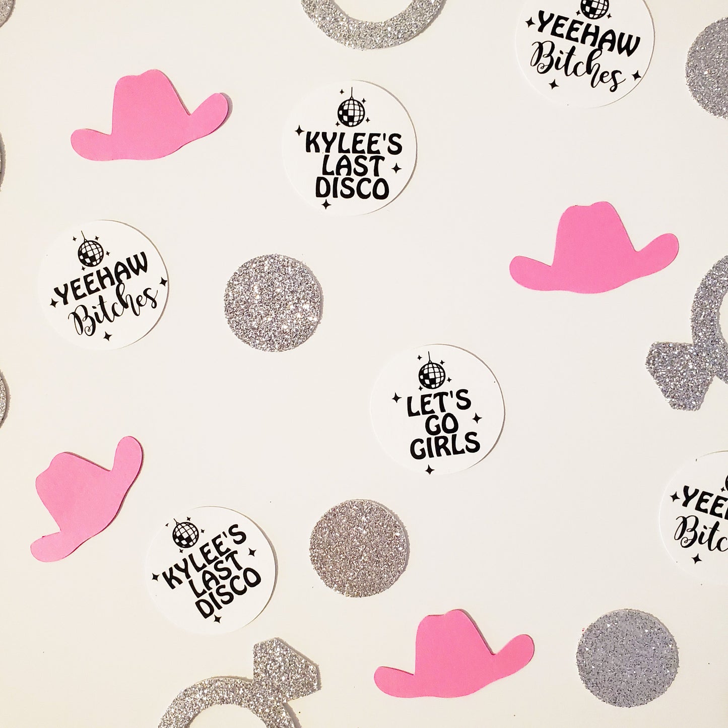 Let's Go Girls Disco Cowgirl Bachelorette Party with Optional Personalized Confetti, Cosmic Cowgirl Bachelorette, Last Disco Bachelorette