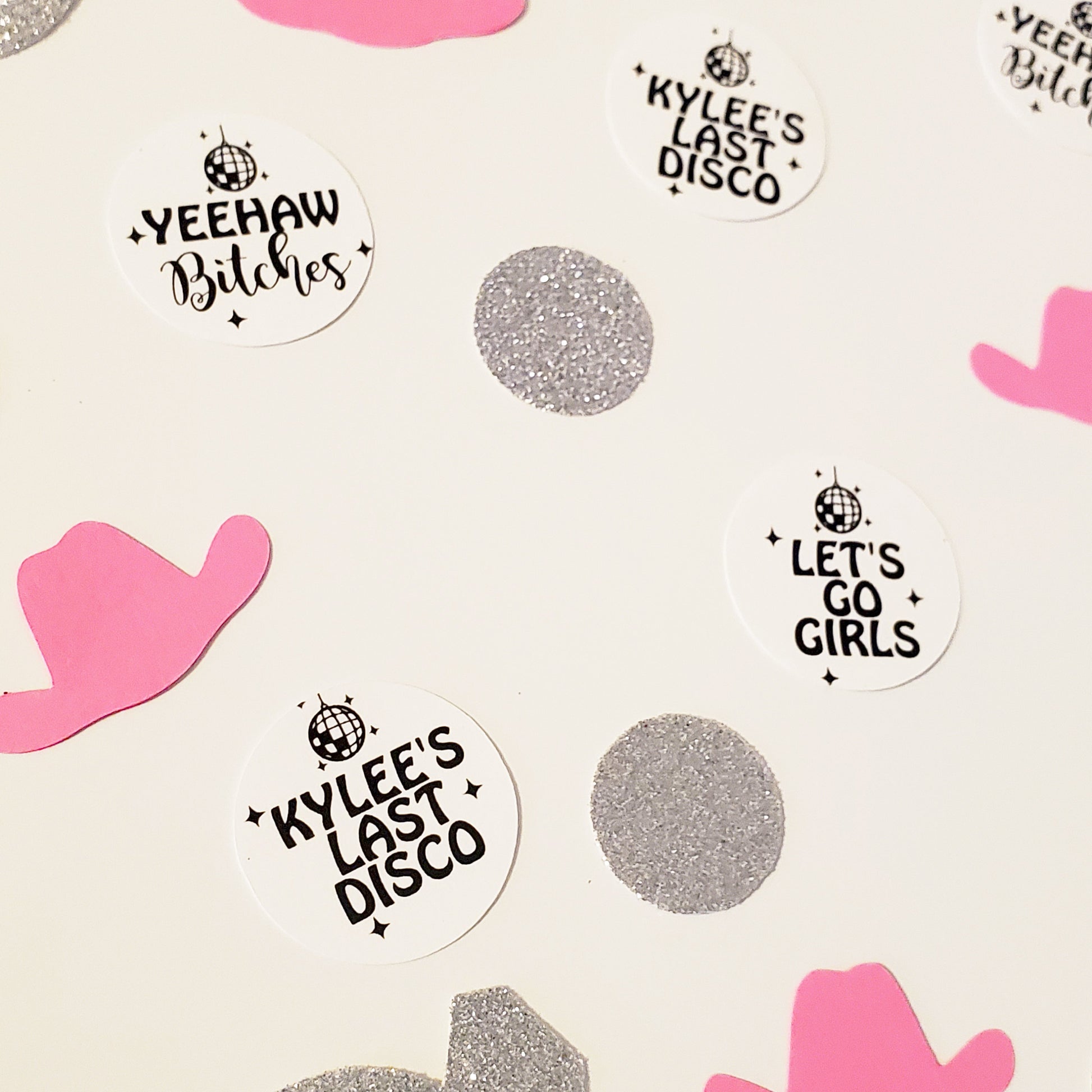 Let's Go Girls Disco Cowgirl Bachelorette Party with Optional Personalized Confetti, Cosmic Cowgirl Bachelorette, Last Disco Bachelorette