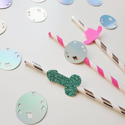 Disco Cowgirl Bachelorette Party Penis Straws, Cosmic Cowgirl Bachelorette Party, Last Disco Bachelorette Party Space Cowgirl