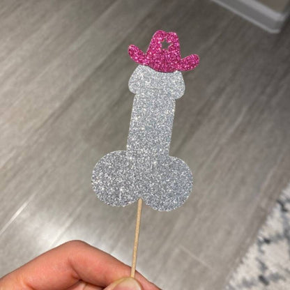 Personalized Last Ride Cupcake Toppers, Penis with Cowboy Hat Decor, Nashville Bachelorette, Boot and Penis Decor, Last Rodeo Bachelorette
