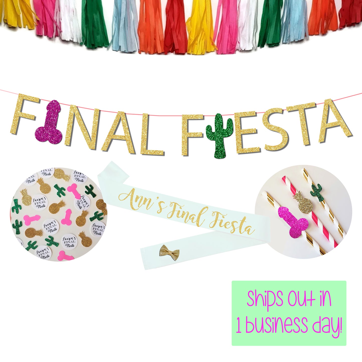 Final Fiesta Bachelorette Party Penis Banner Package