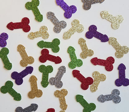 Rainbow Glitter Penis Confetti, 50 pieces