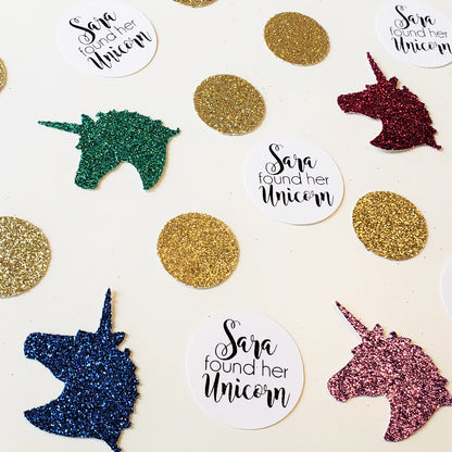 She Found Her Unicorn Custom Confetti